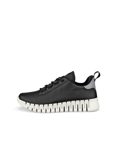 ECCO GRUUV W SNEAKER LEA BLACK LIGHT GREY