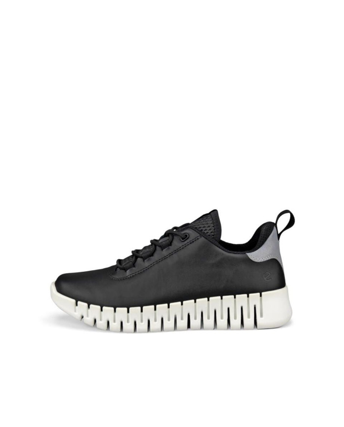 ECCO GRUUV W SNEAKER LEA BLACK LIGHT GREY