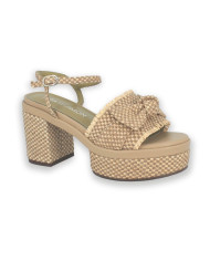 SANDALIA CASUAL PALA TALON MUJER TAUPE OSCURO