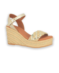 SANDALIA CUÑA ORO