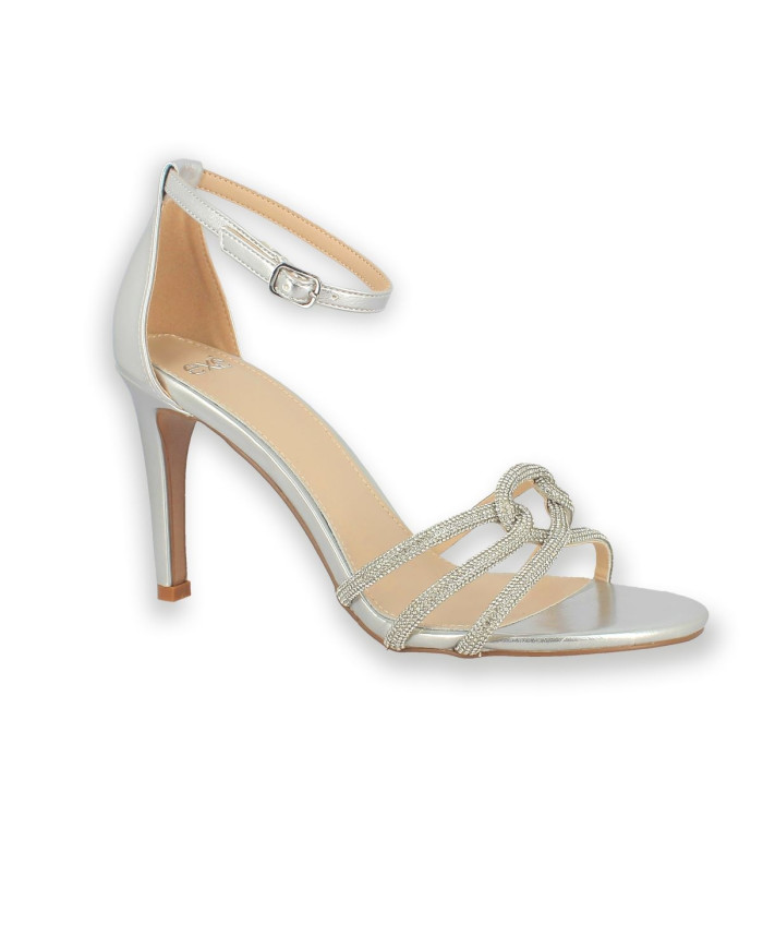 SANDALIA TACÓN STRASS SILVER 