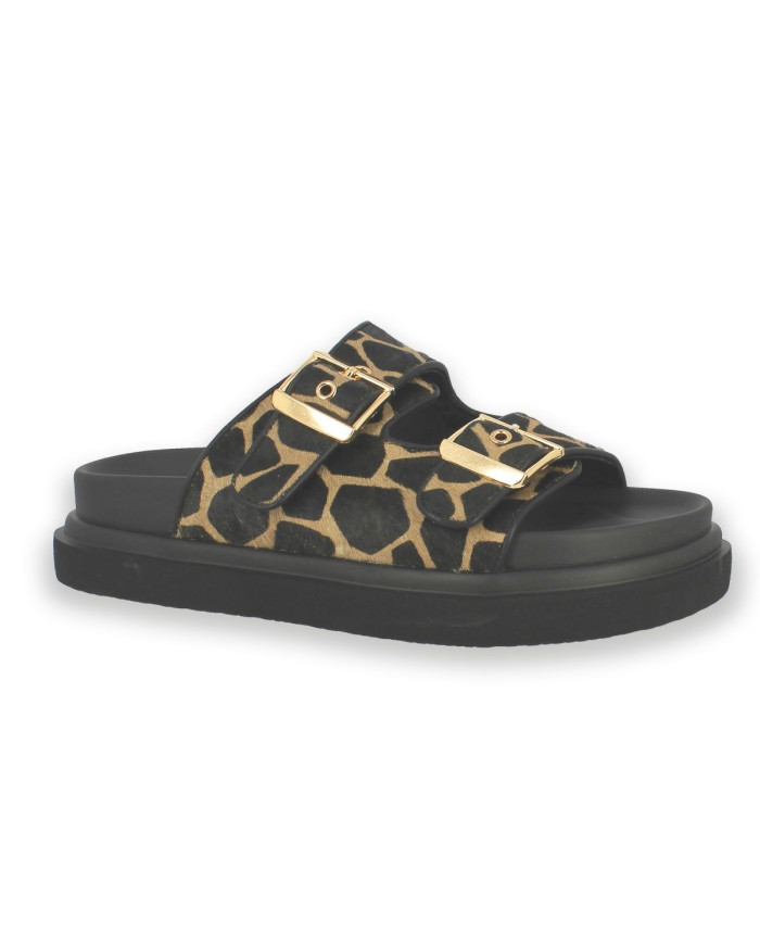 SANDALIA PLANA ZEBRA BEIGE 