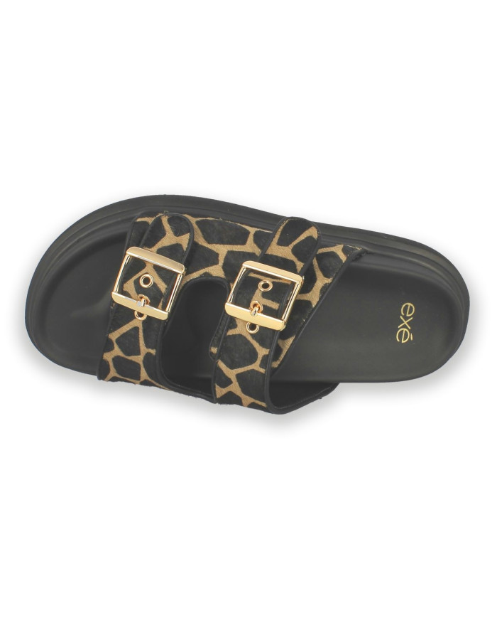 SANDALIA PLANA ZEBRA BEIGE 