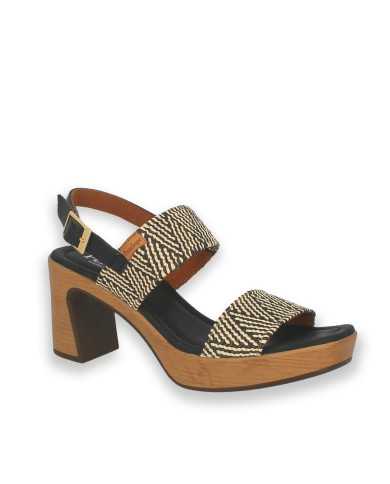 RAFIA ELASTICO BEIGE-NEGRO