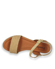 PIEL METAL PLATINO/CUÑA FORRADA