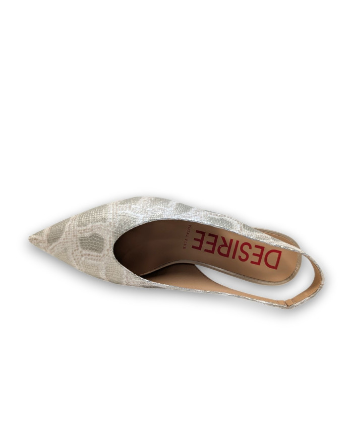 Salon destalonado vestir punta fina tacon SERPIENTE ORO