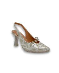 Zapato destalonado cordon empeine tacon SERPIENTE ORO