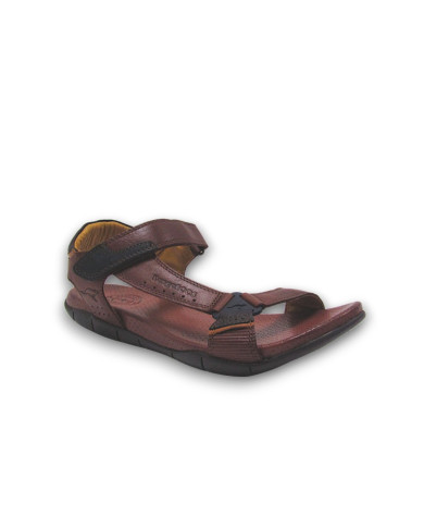 SANDALIA CABALLERO COMB. CUERO/MARRON