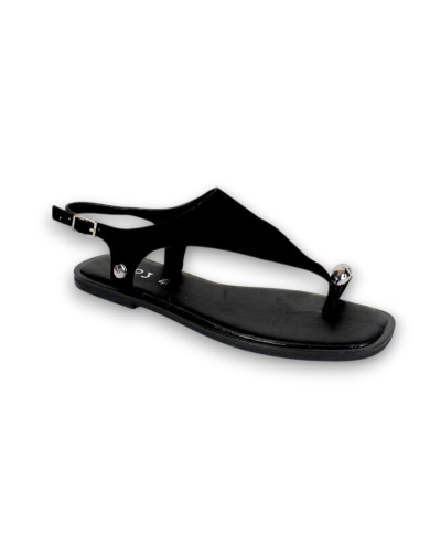 SAND. PLANA PIEL SUEDE ADORNO NEGRO
