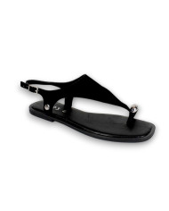 SAND. PLANA PIEL SUEDE ADORNO NEGRO