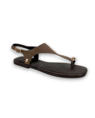 SAND. PLANA PIEL SUEDE ADORNO MOKA