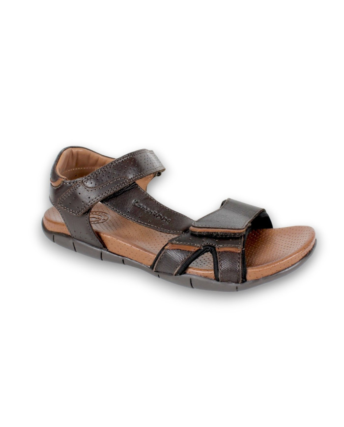 SANDALIA CABALLERO PIEL MARRON