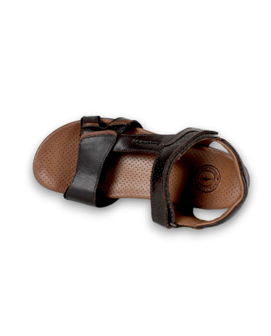 SANDALIA CABALLERO PIEL MARRON
