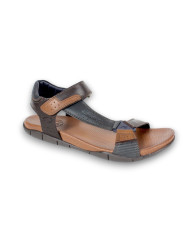 SANDALIA CABALLERO COMB.MARRON/CUERO/MARINO