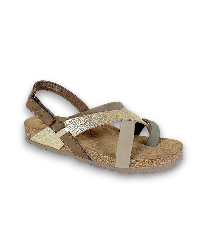Sandalia plana NOBUCK/PERLA 261 
MULTI OLIVINA